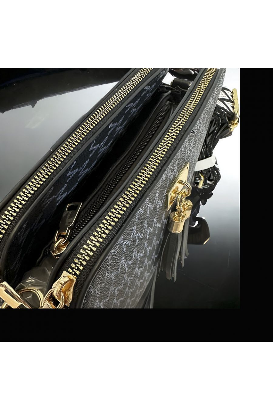 Sac à main inspi noir 3 fermetures - 2