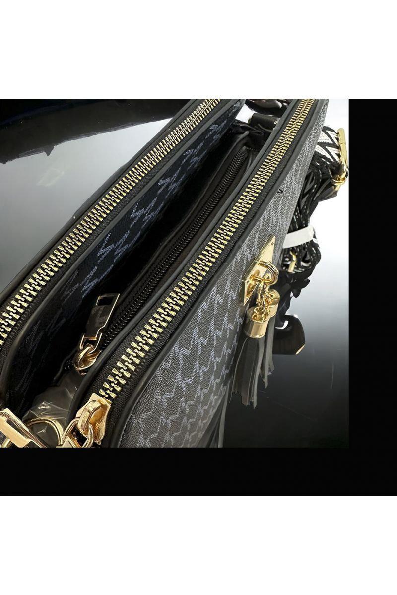 Sac à main inspi noir 3 fermetures - 2