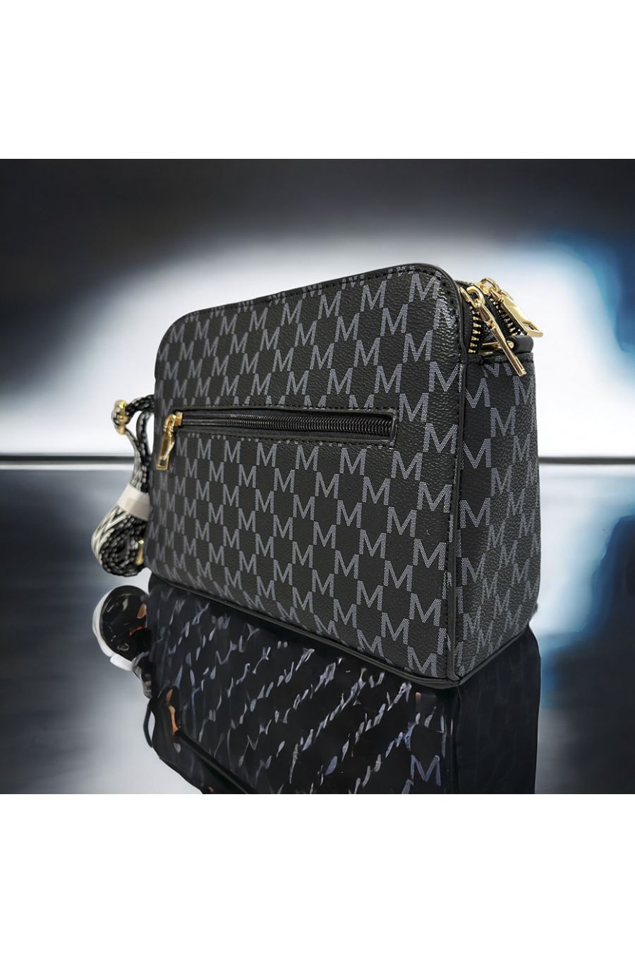 Inspi black handbag with 3 closures - 4