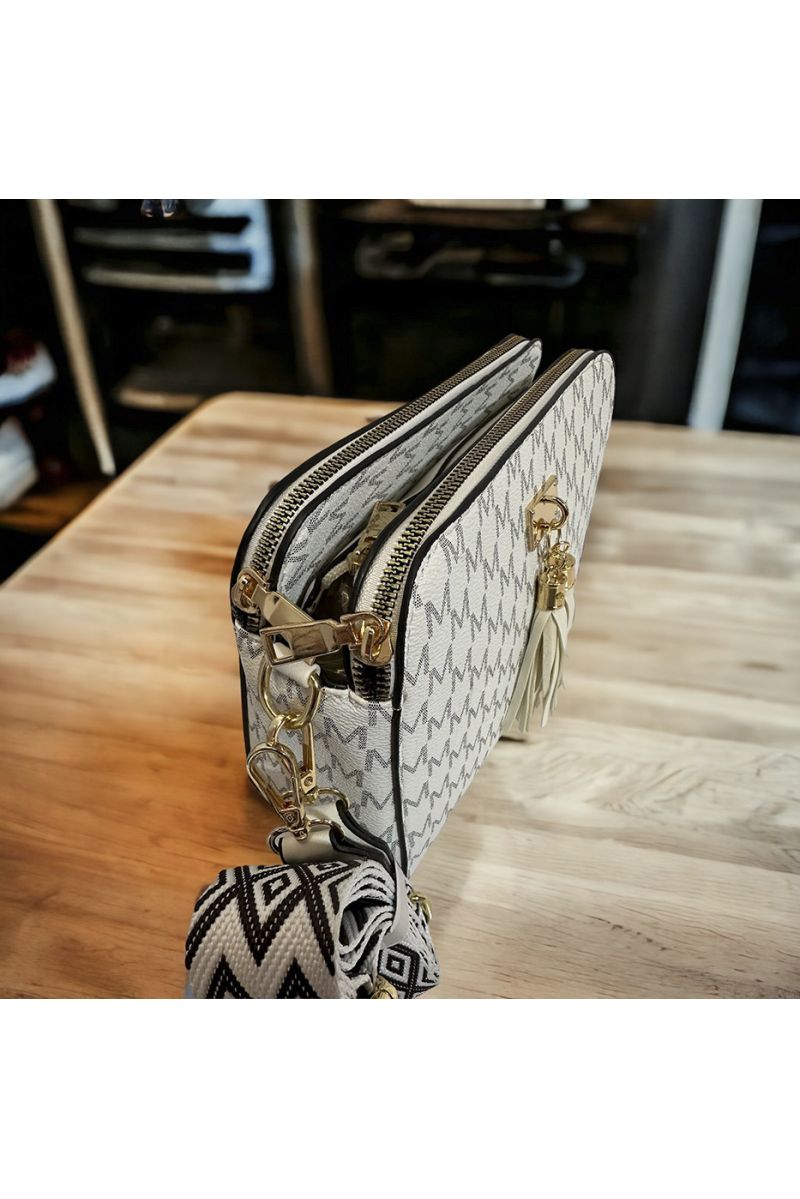 InWWi white handbag with 3 closures - 3