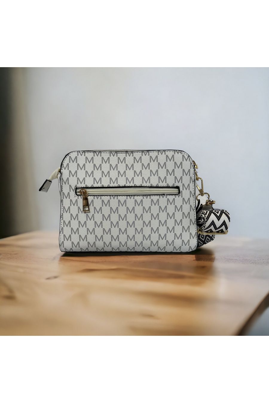 Sac à main inspi blanc 3 fermetures - 4