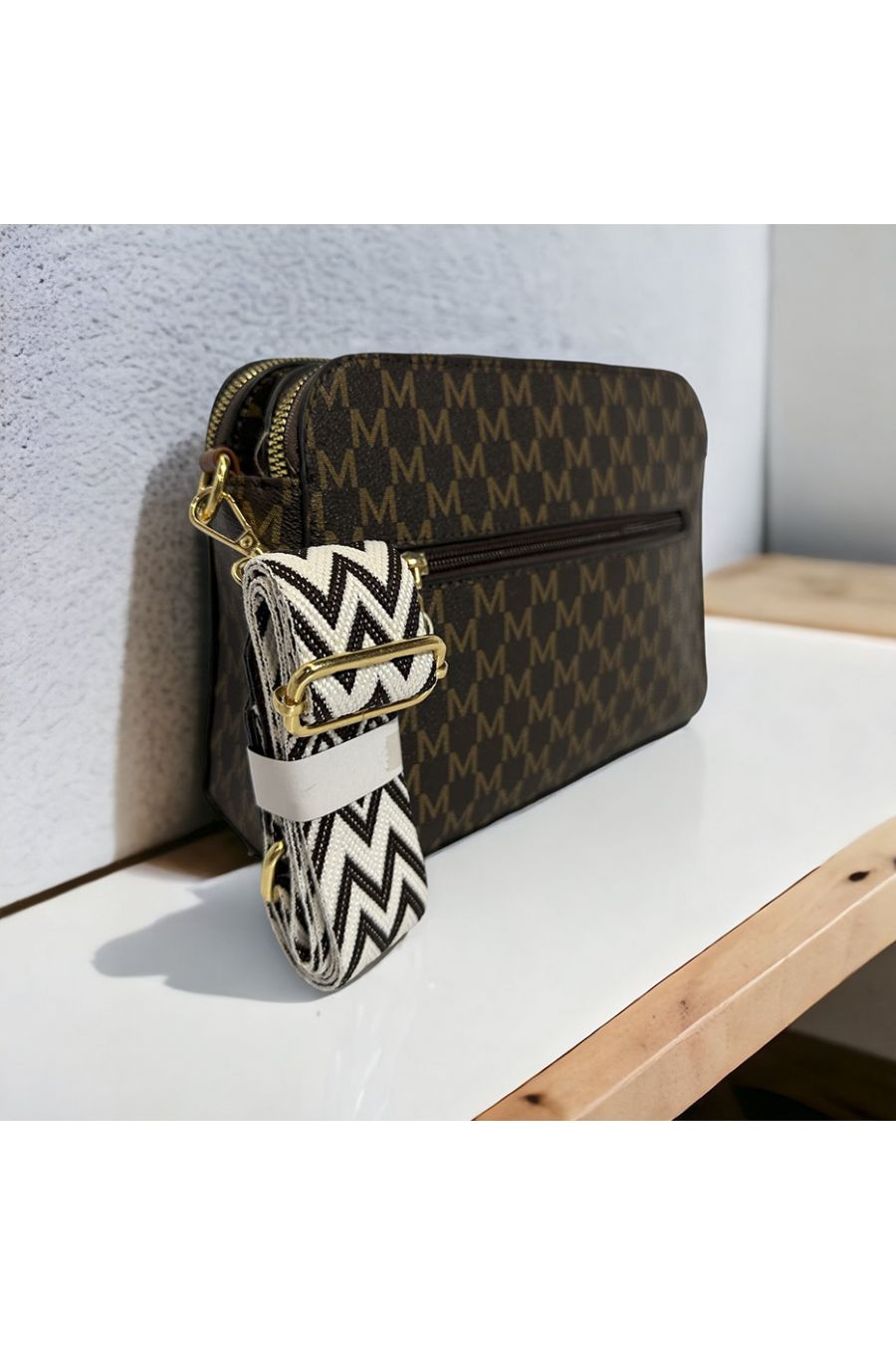 Inspi brown handbag with 3 closures - 5