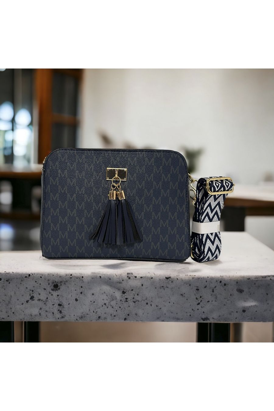 Op de marine geïnspireerde handtas met 3 sluitingen - 1