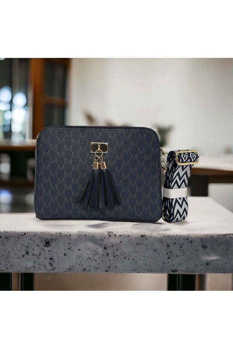 Navy-inspired handbag with 3 closures - 1