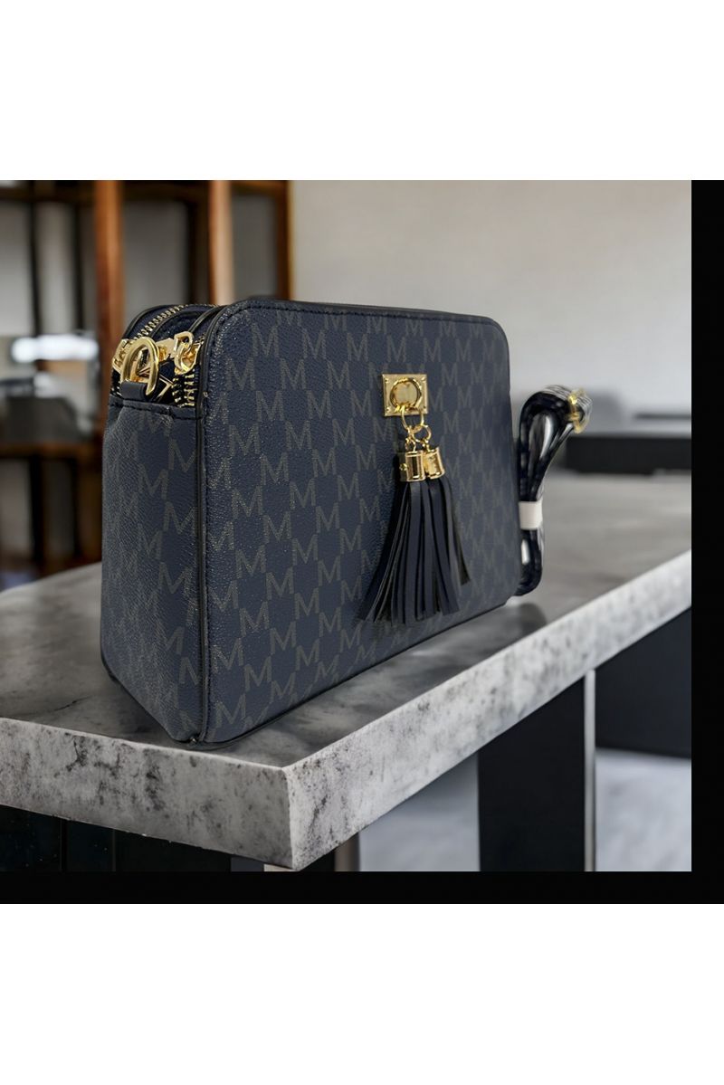 Navy-inspired handbag with 3 closures - 3