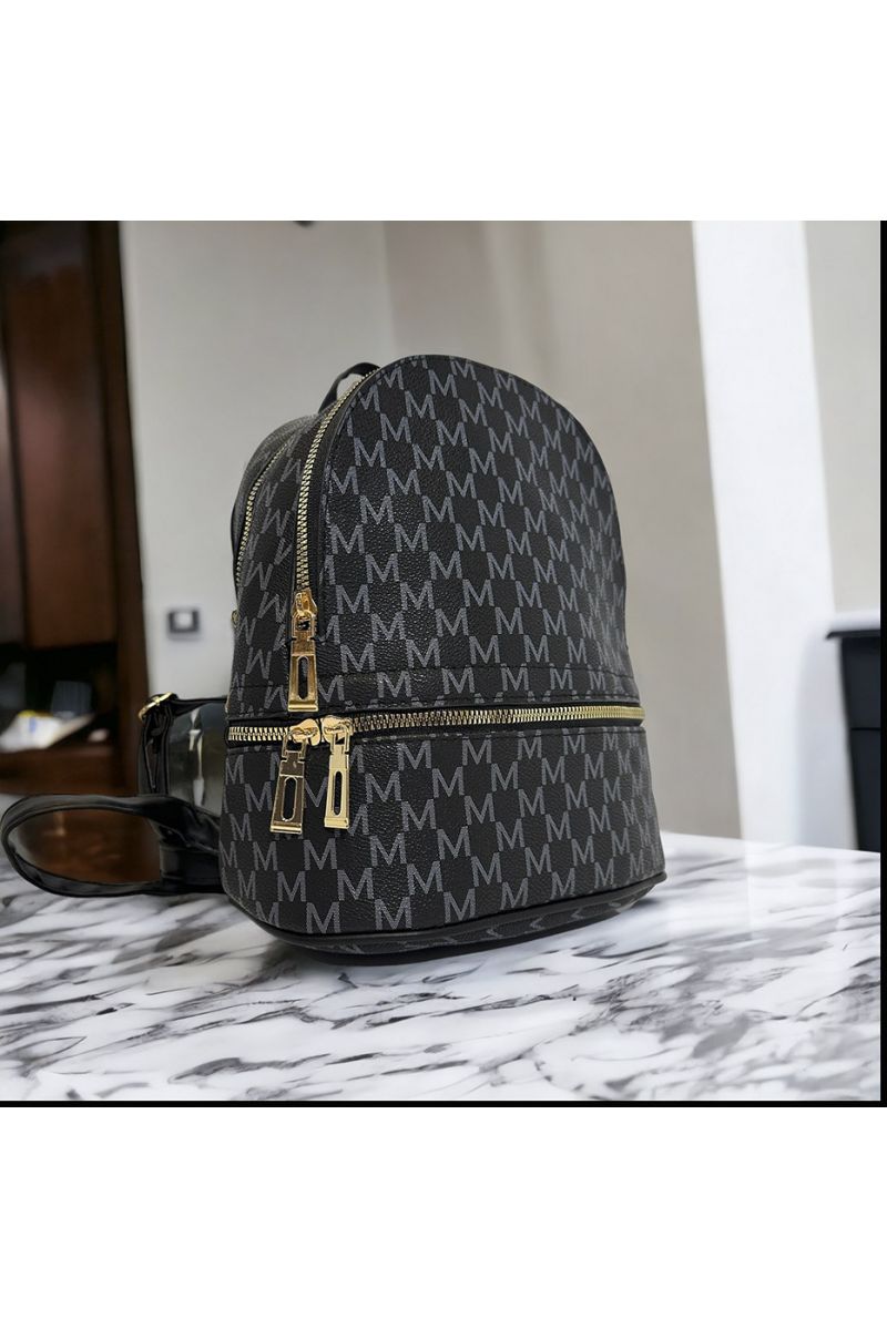 Inspi black backpack with several closures - 1