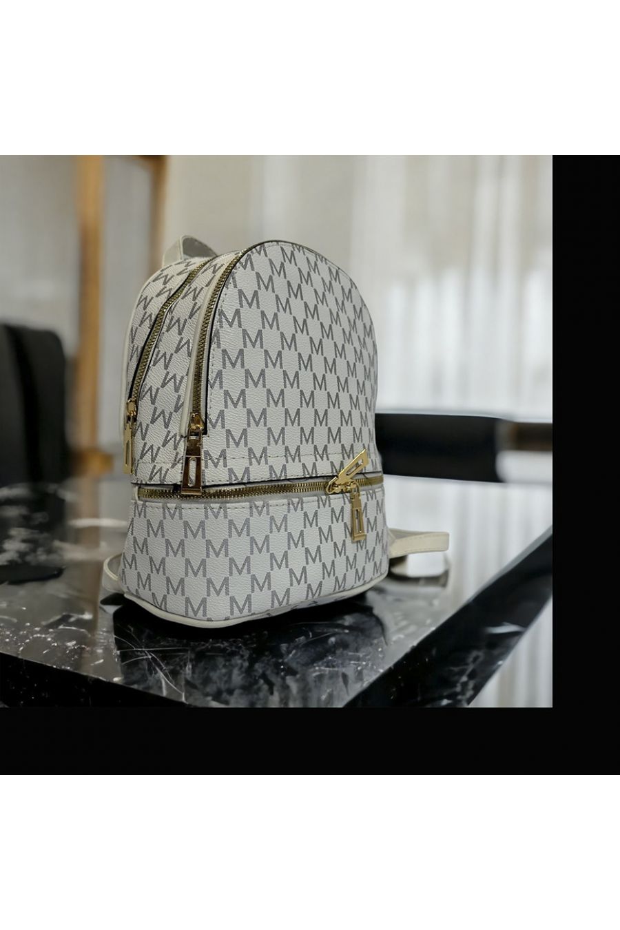 Inspi white backpack with several closures - 1