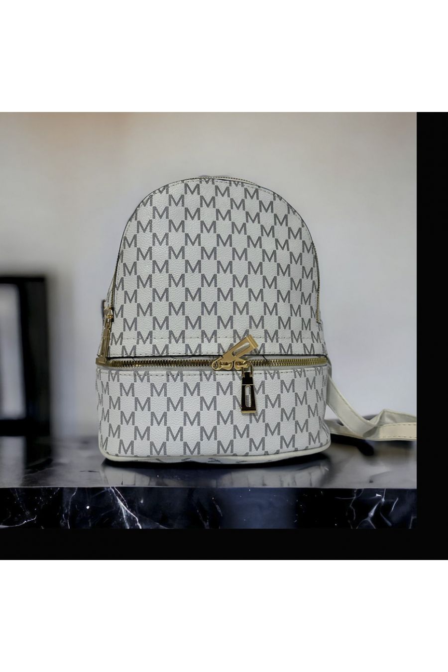 Inspi white backpack with several closures - 3