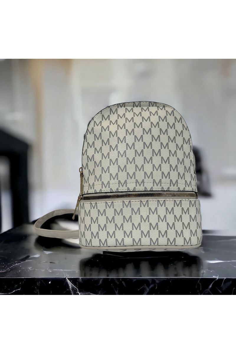 Inspi beige backpack with several closures - 2