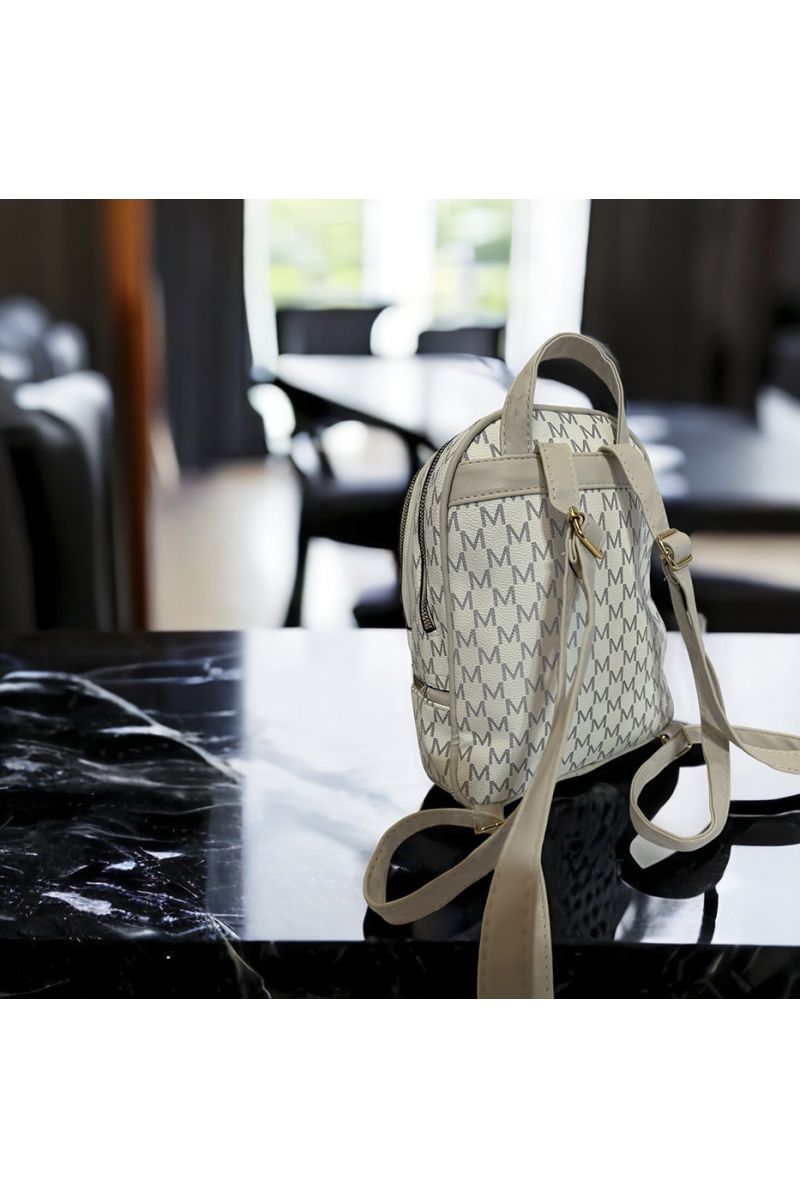 Inspi beige backpack with several closures - 4