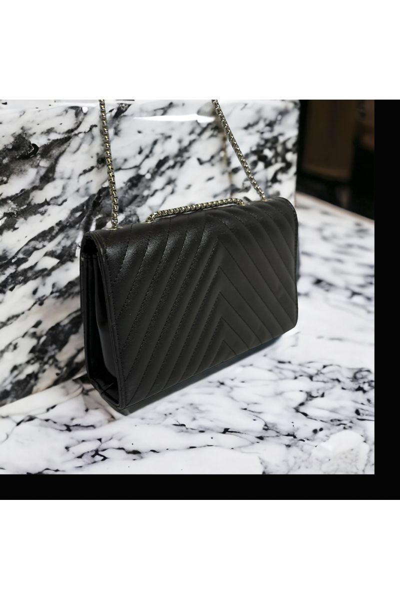 Black Quilted Inspi Handbag - 1