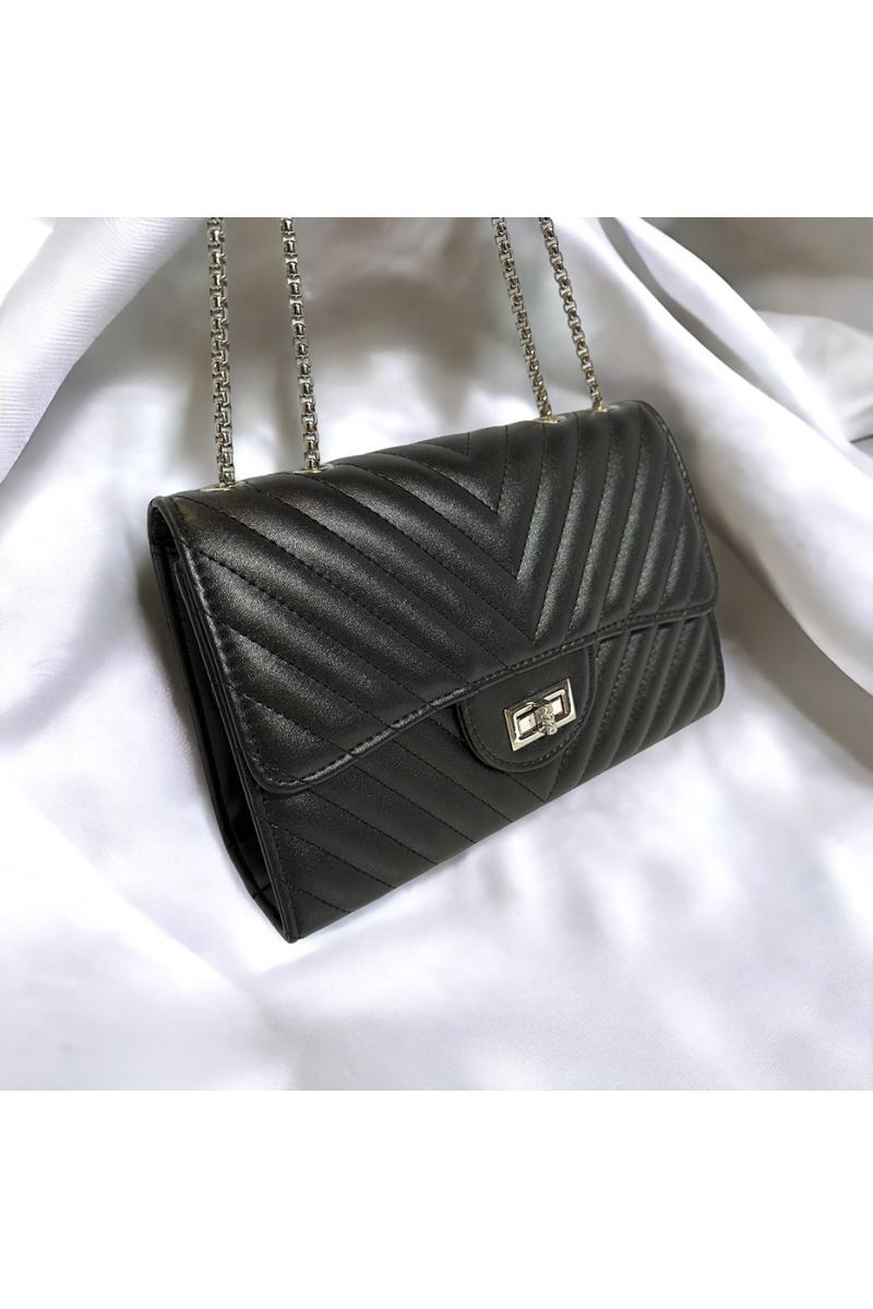 Sac à main inspi matelassé noir  - 3