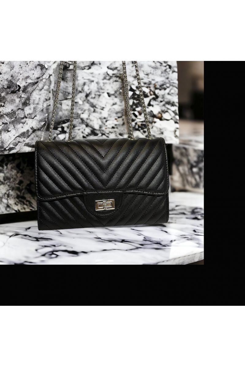 Black Quilted Inspi Handbag - 4