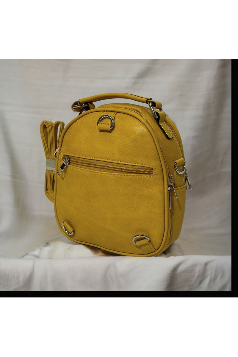 Inspirational yellow mini backpack - 4