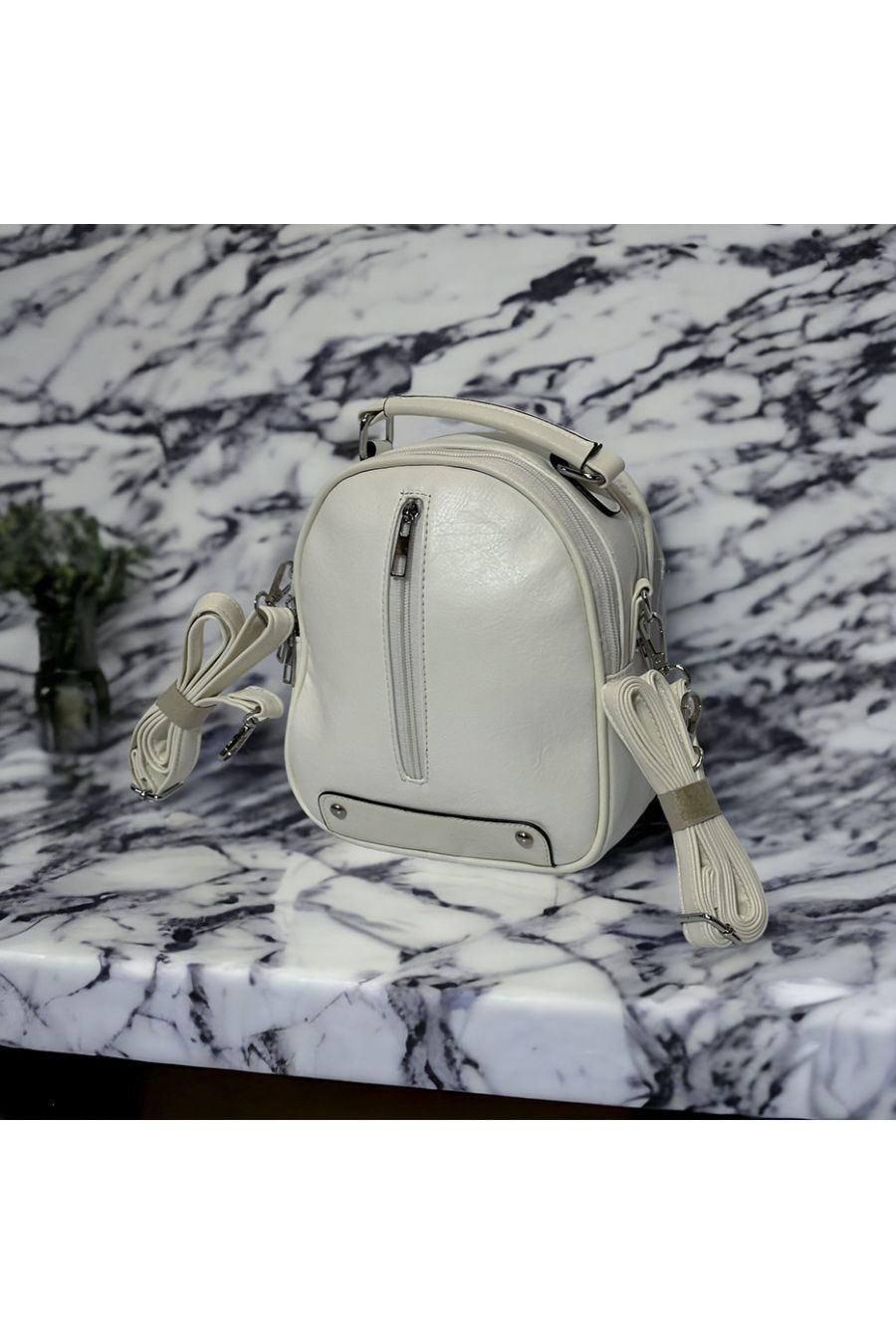 White inspired mini backpack - 4