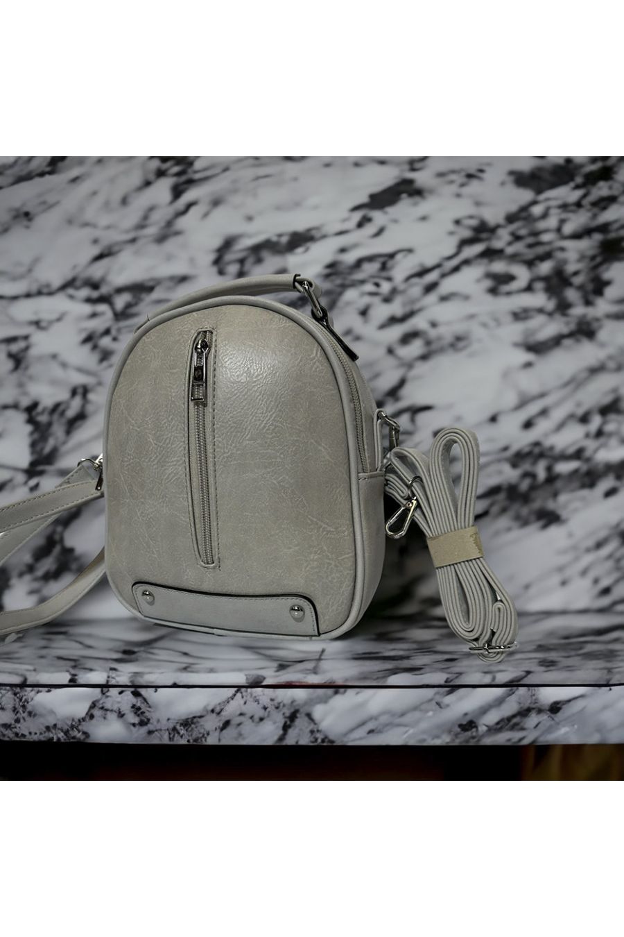 Mini sac à dos inspi gris  - 4