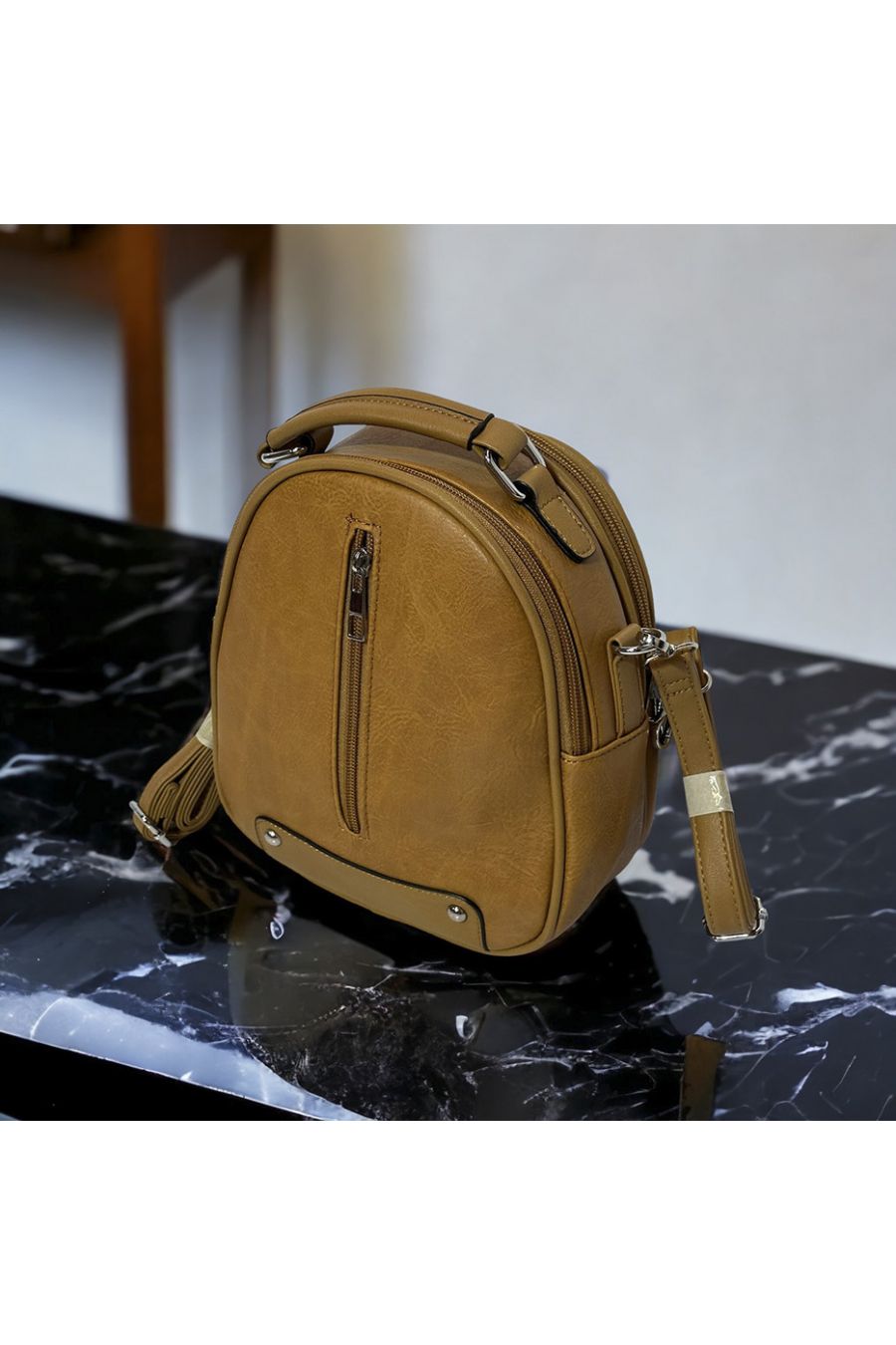 Brown inspired mini backpack - 1