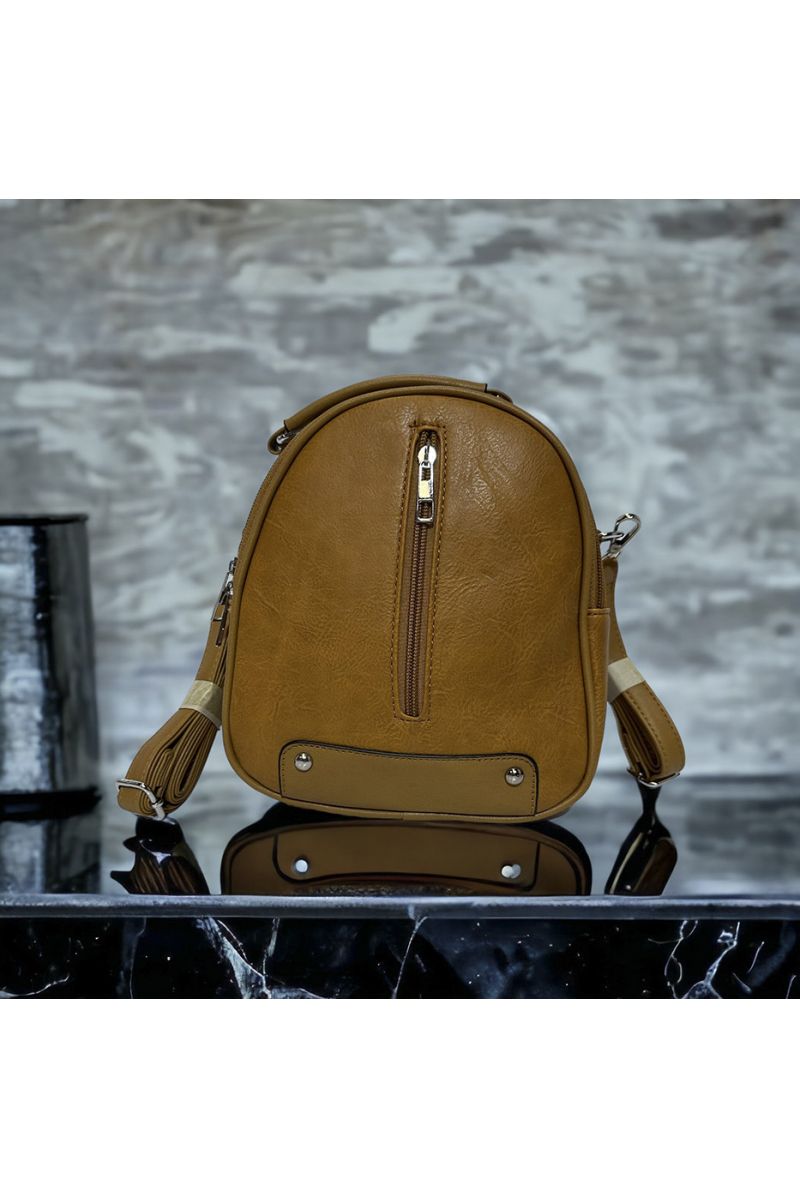 Mini sac à dos inspi marron  - 2