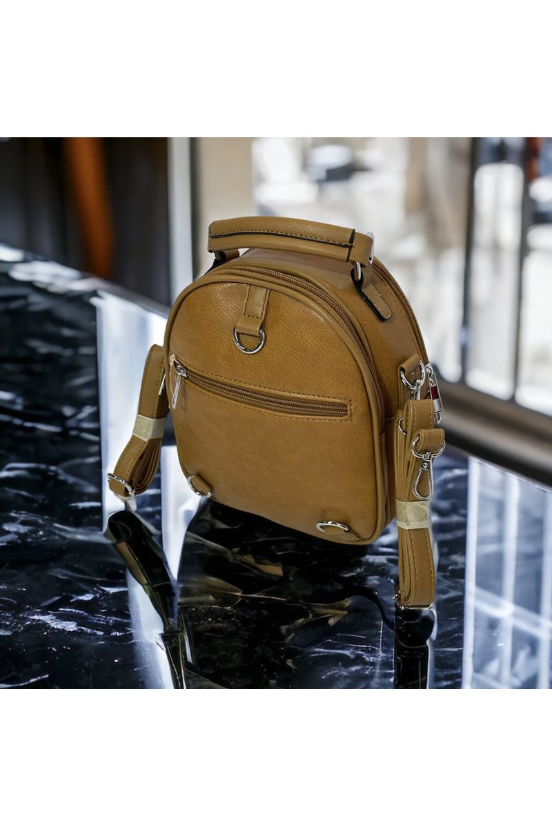 Brown inspired mini backpack - 3