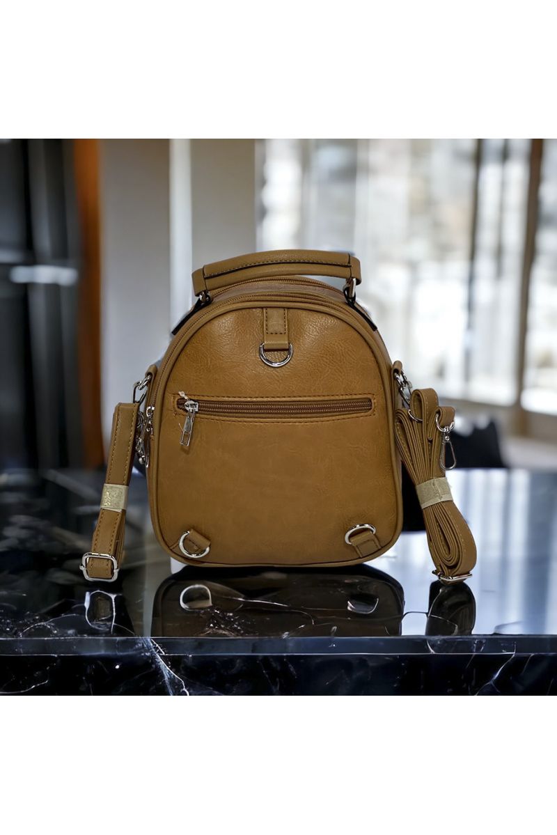 Brown inspired mini backpack - 4