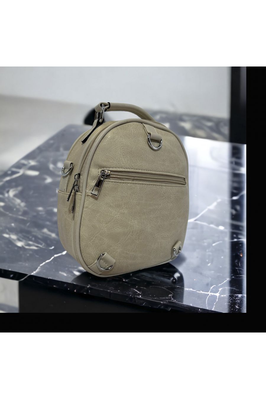 Beige geïnspireerde mini rugzak - 4