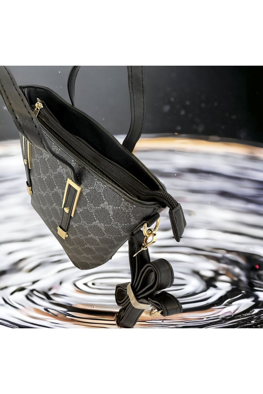 Inspi black patterned handbag - 2