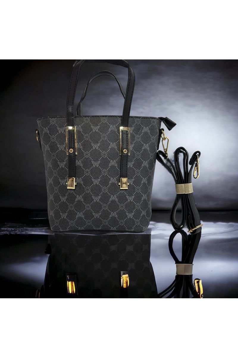 Inspi black patterned handbag - 3