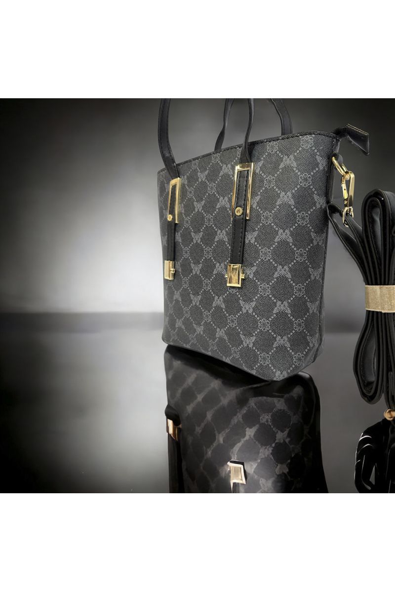 Inspi black patterned handbag - 4