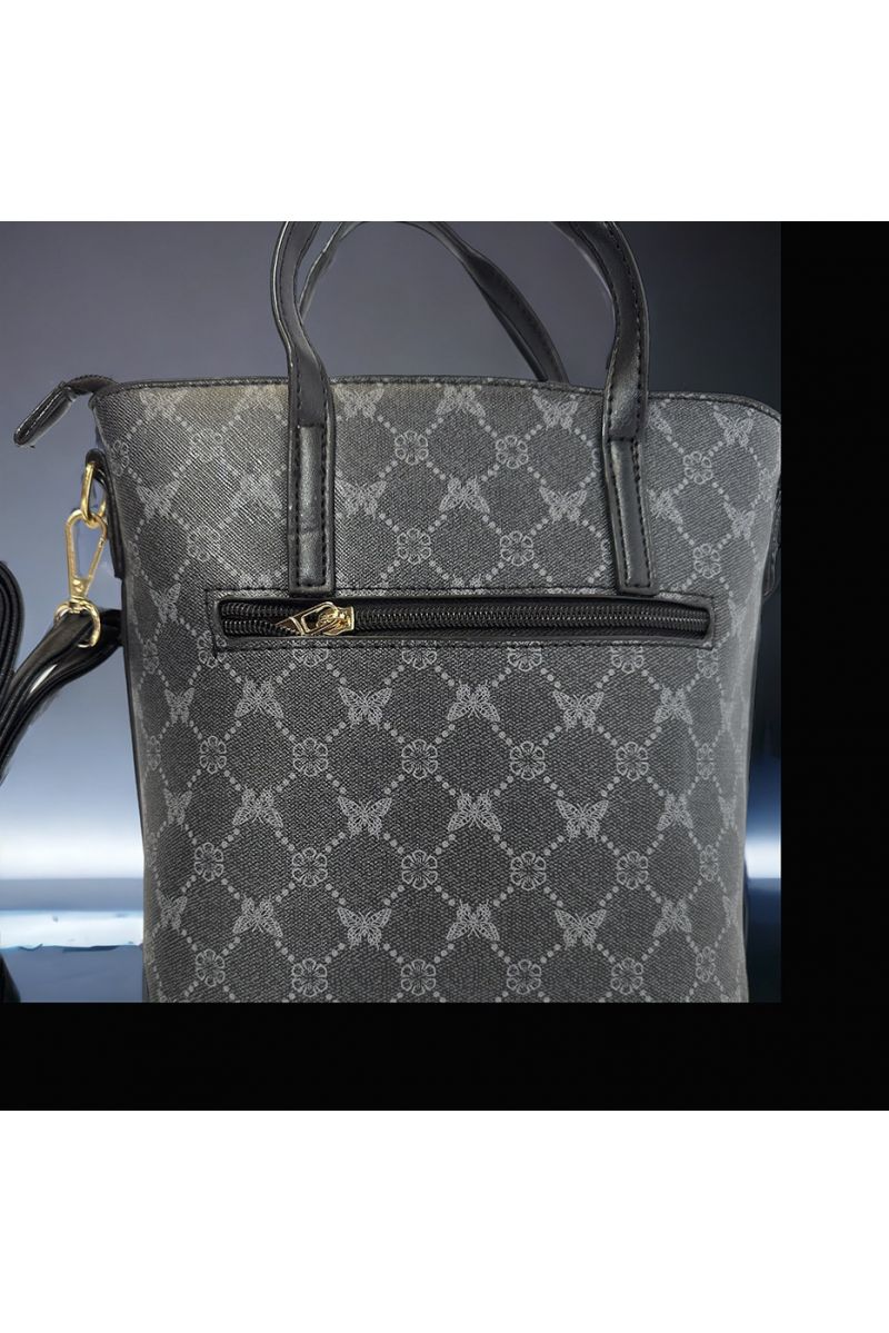 Inspi black patterned handbag - 5