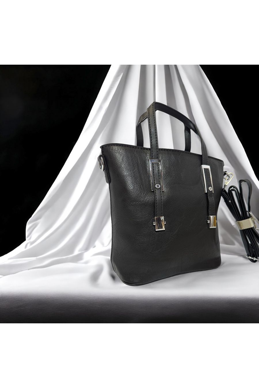 Sac à main inspi noir uni - 3