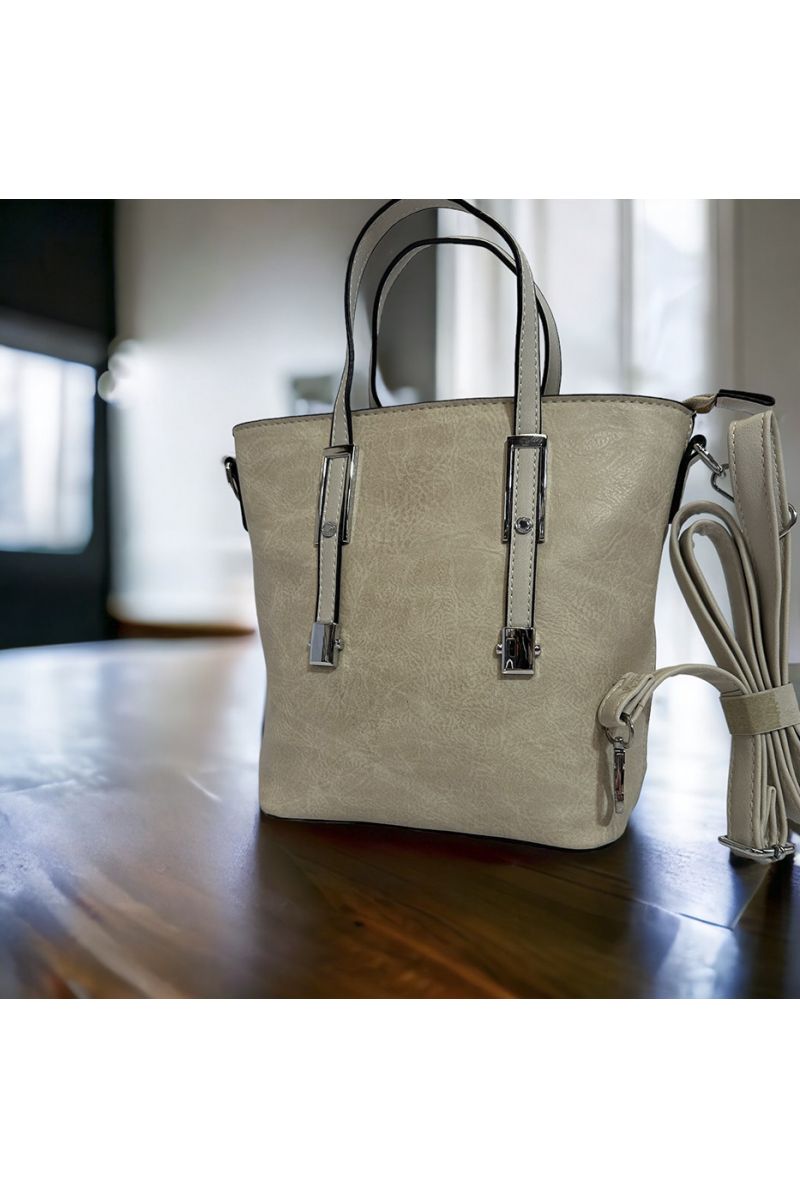 Sac à main inspi beige uni - 2