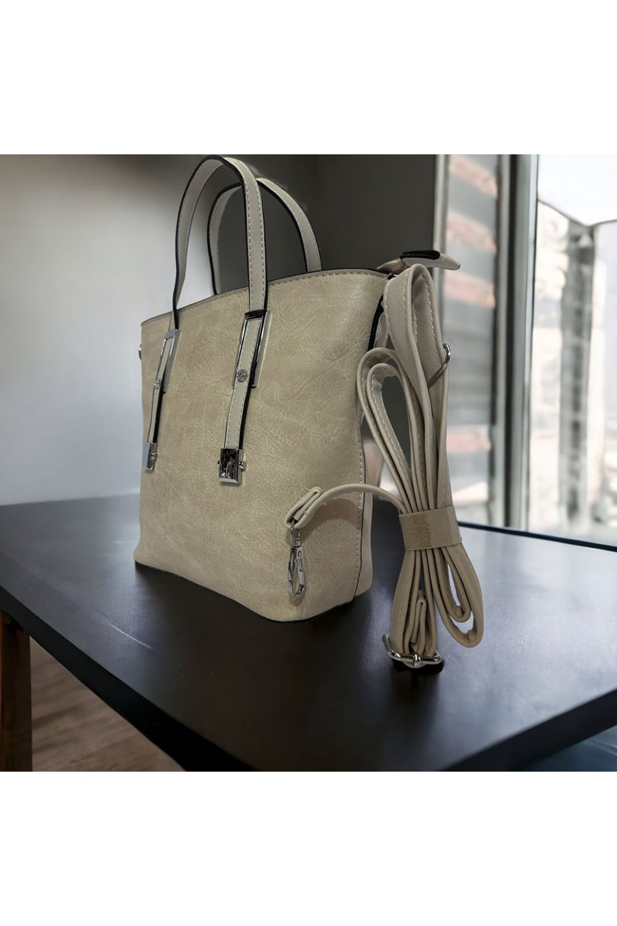 Plain beige inspired handbag - 3