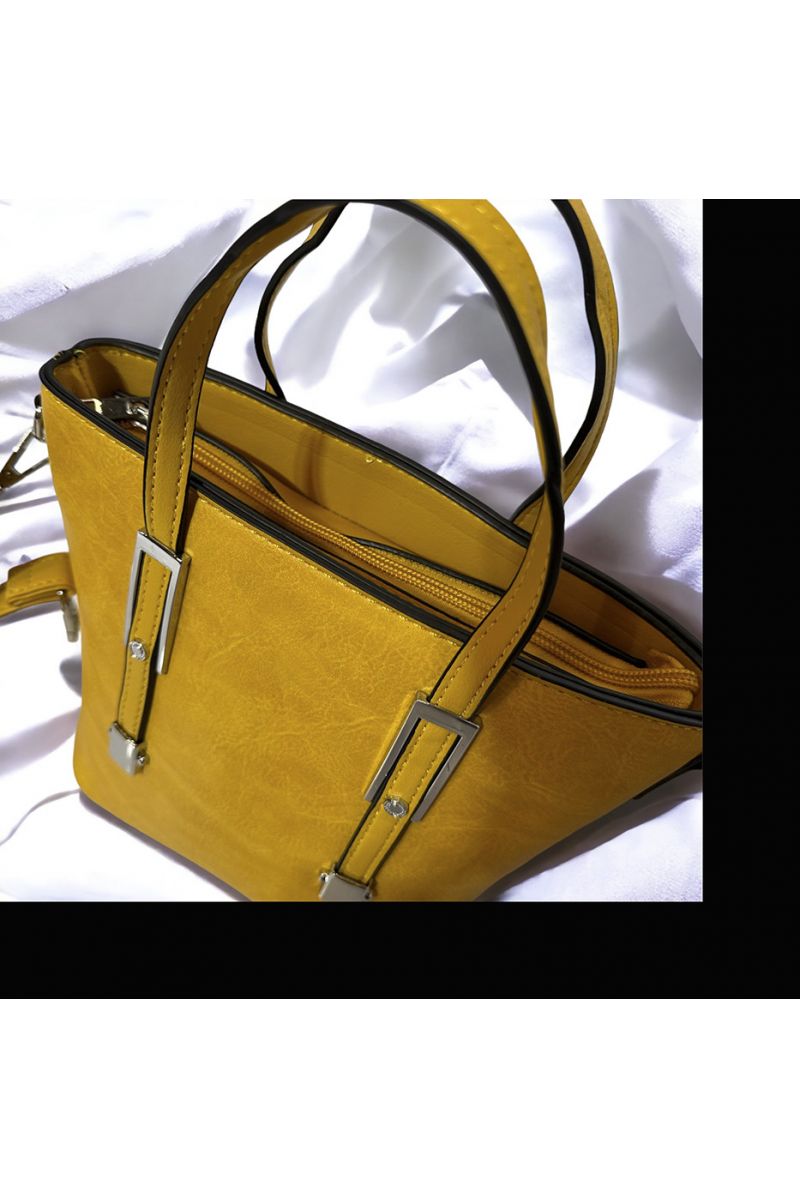 Solid yellow inspired handbag - 1