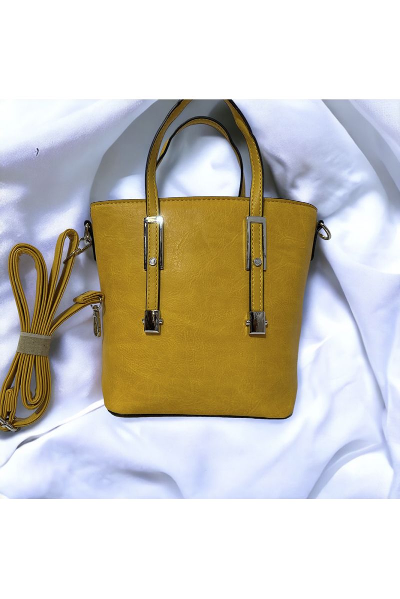 Solid yellow inspired handbag - 2
