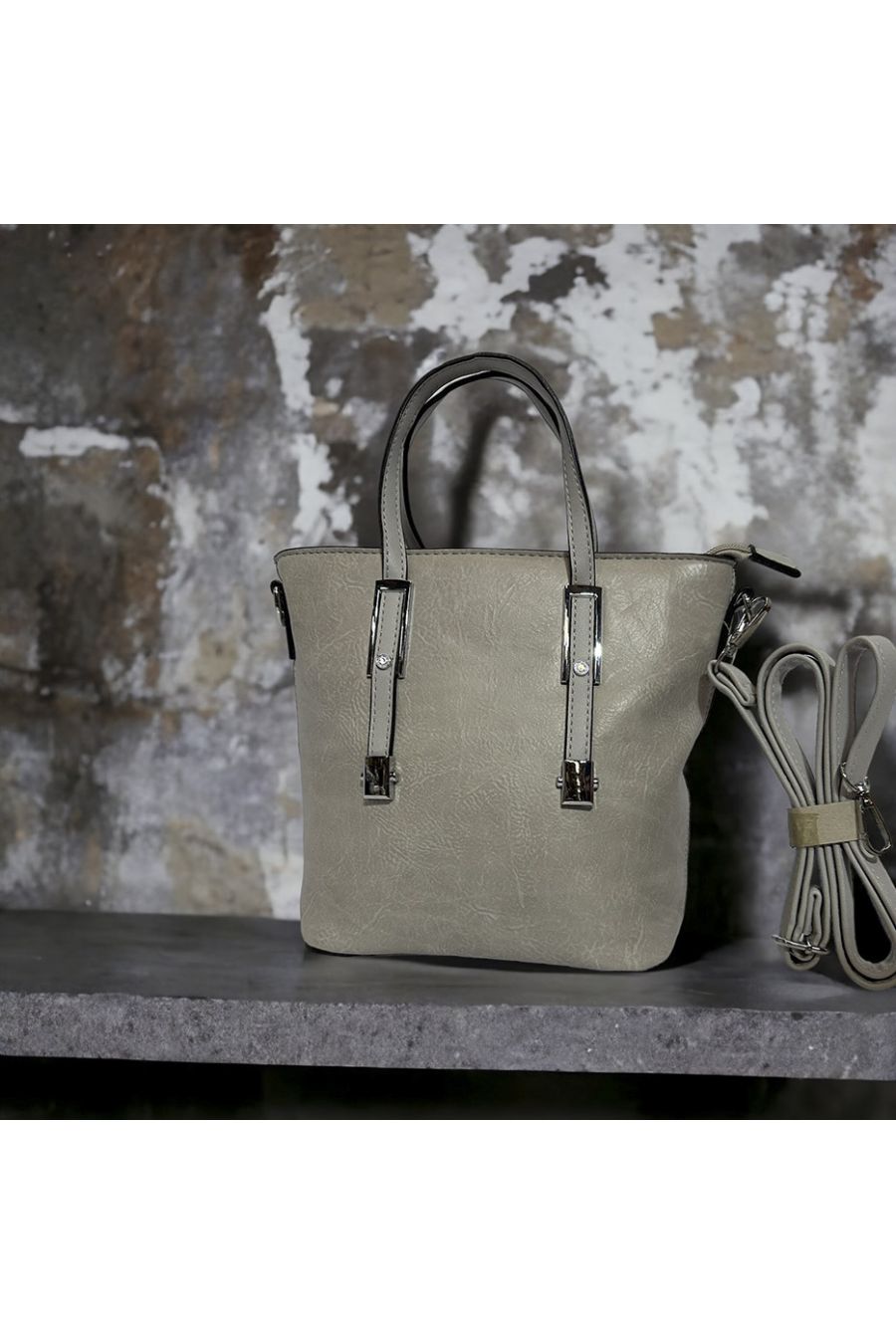 Sac à main inspi gris uni - 2