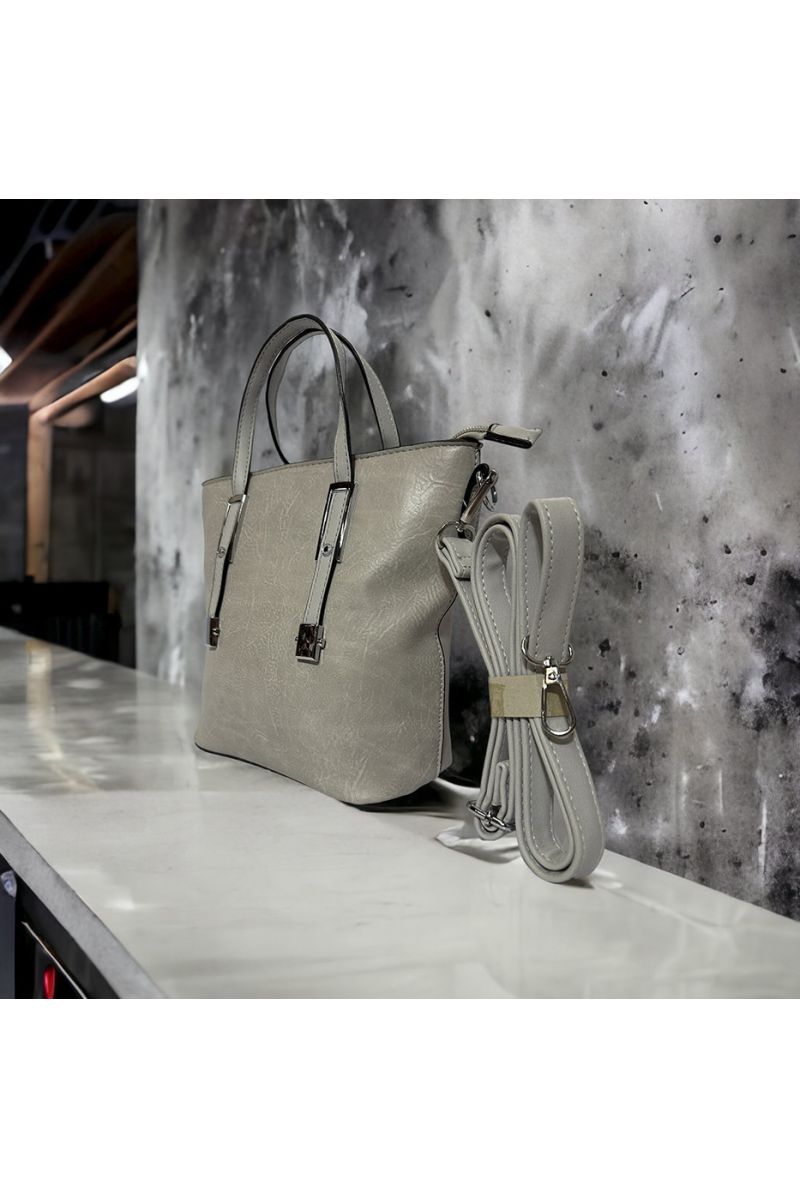 Inspi plain gray handbag - 3