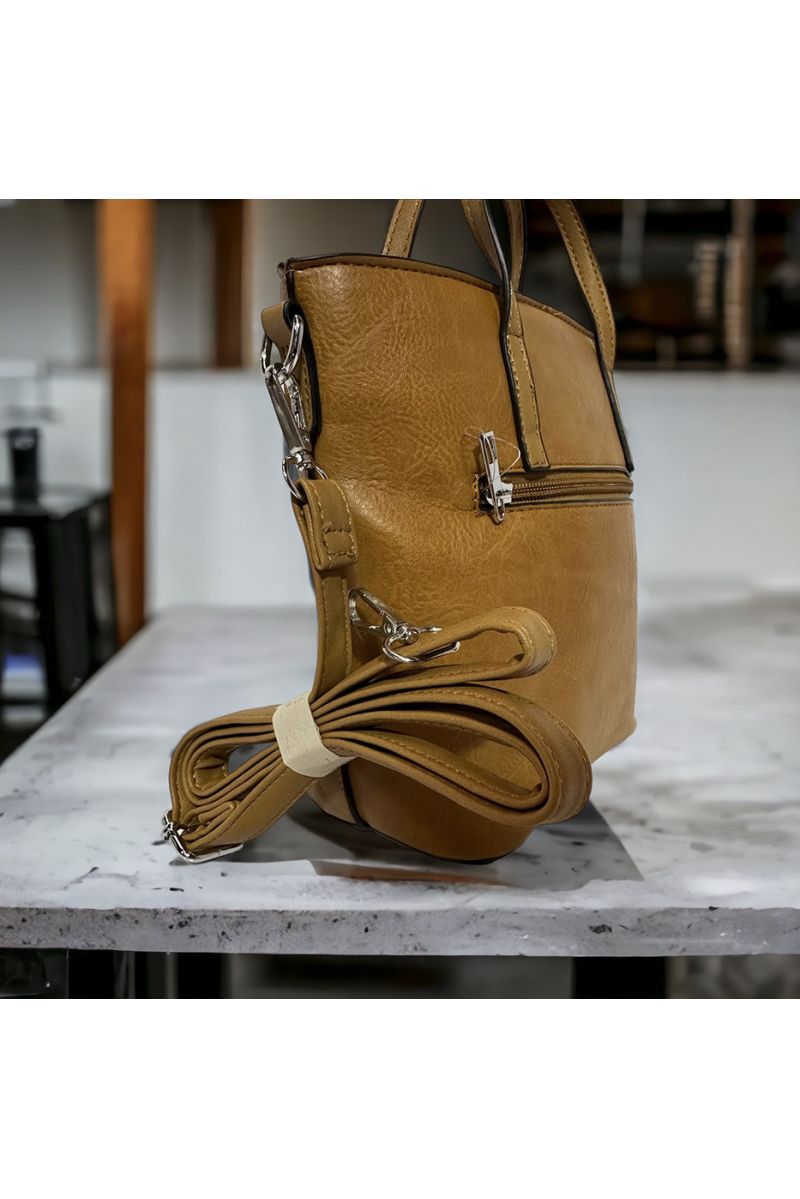 Sac à main inspi marron uni - 1