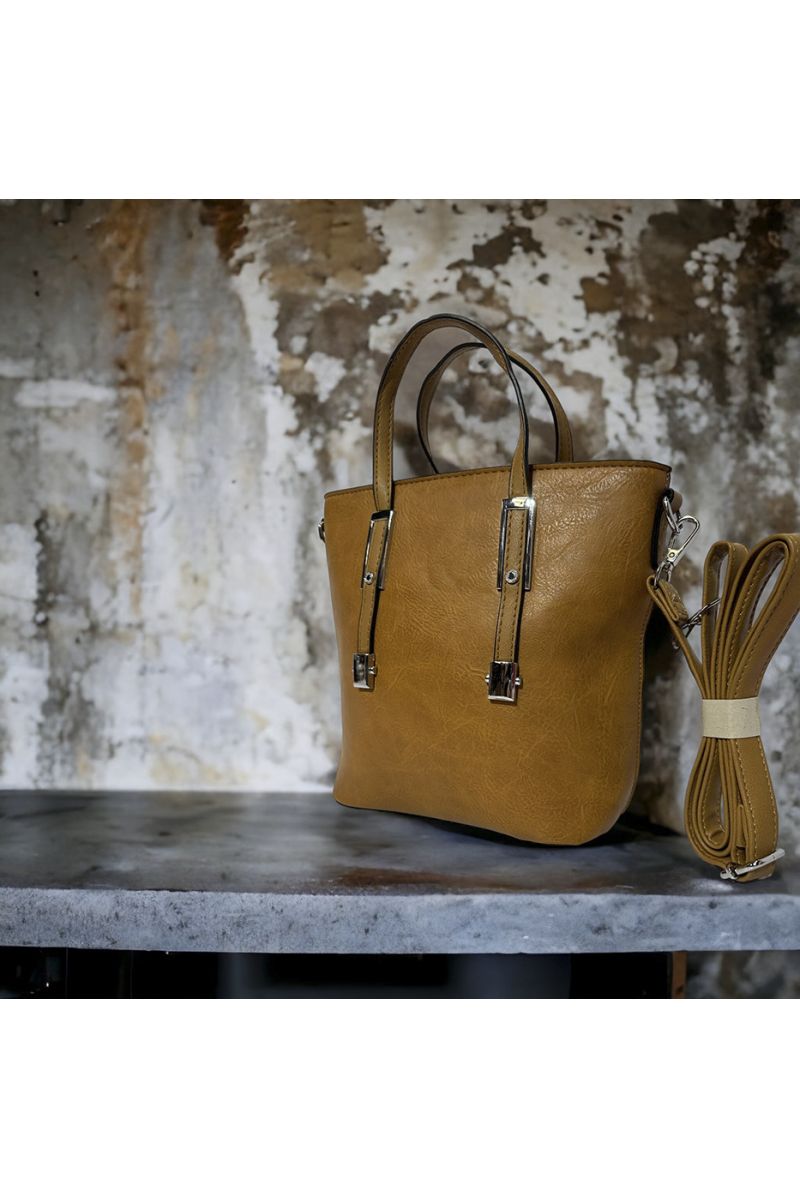 Sac à main inspi marron uni - 4