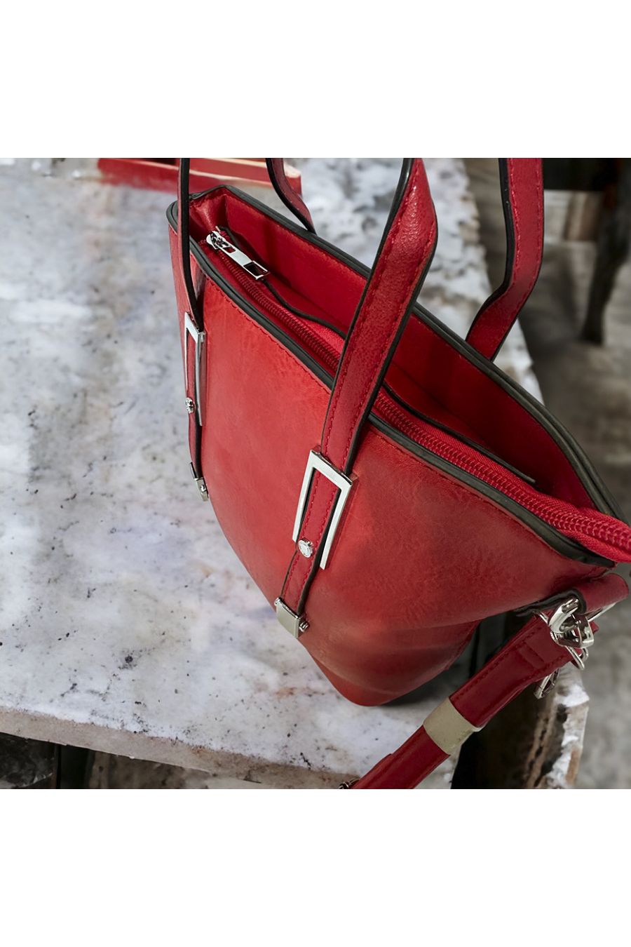 Plain red inspired handbag - 1
