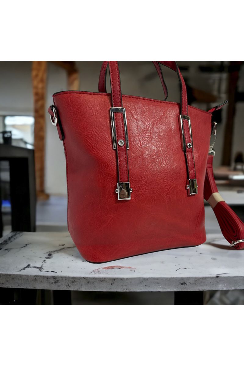 Plain red inspired handbag - 2