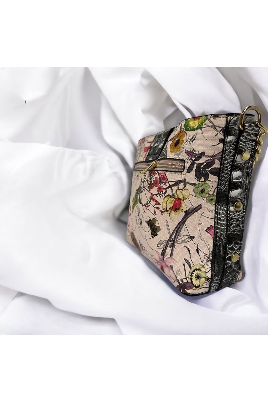 Pink floral inspired handbag - 2