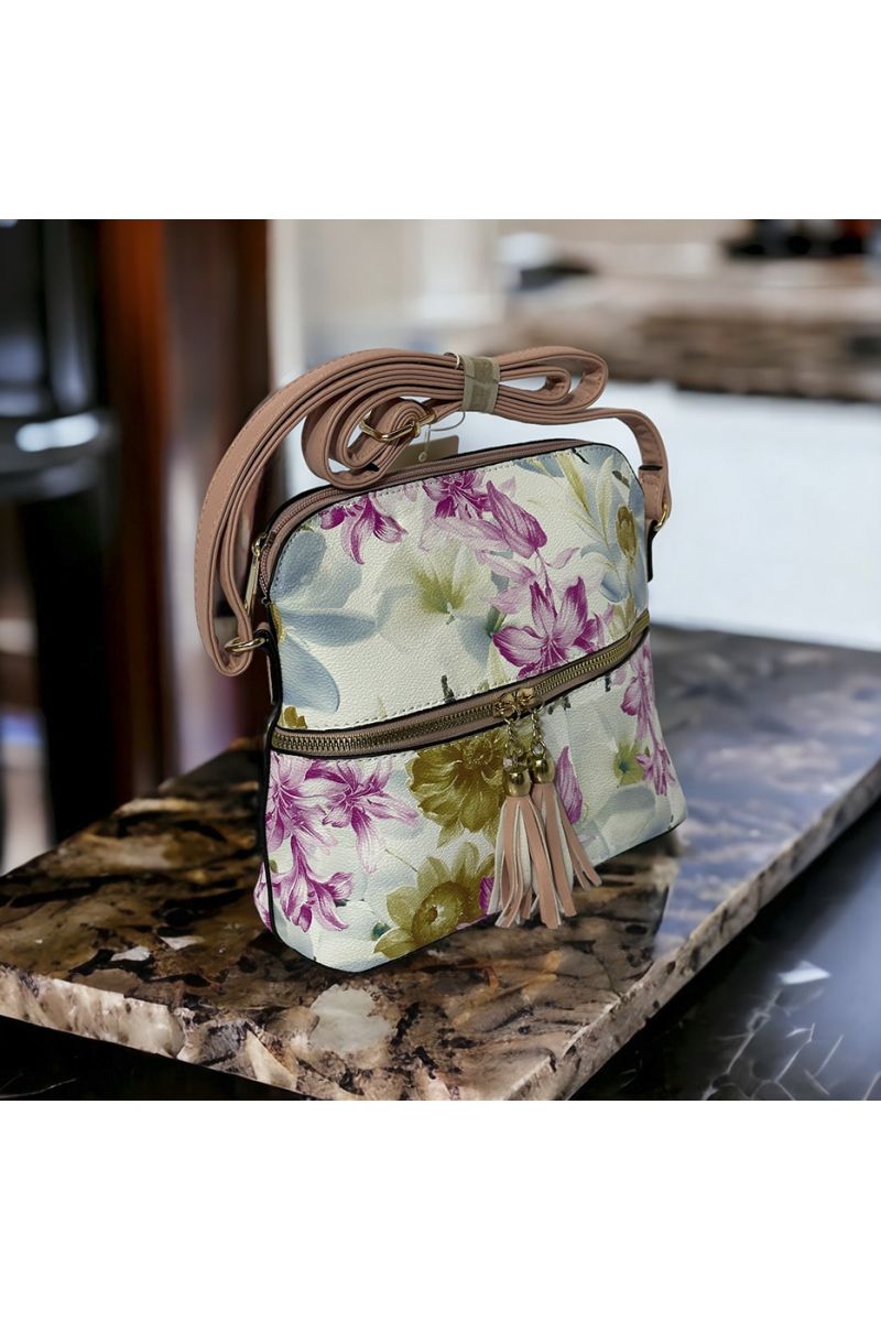 Pink floral inspired handbag - 3