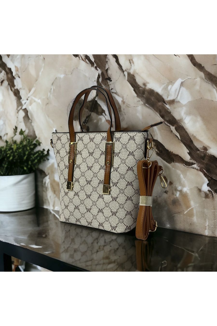 Inspi handbag with white pattern - 2