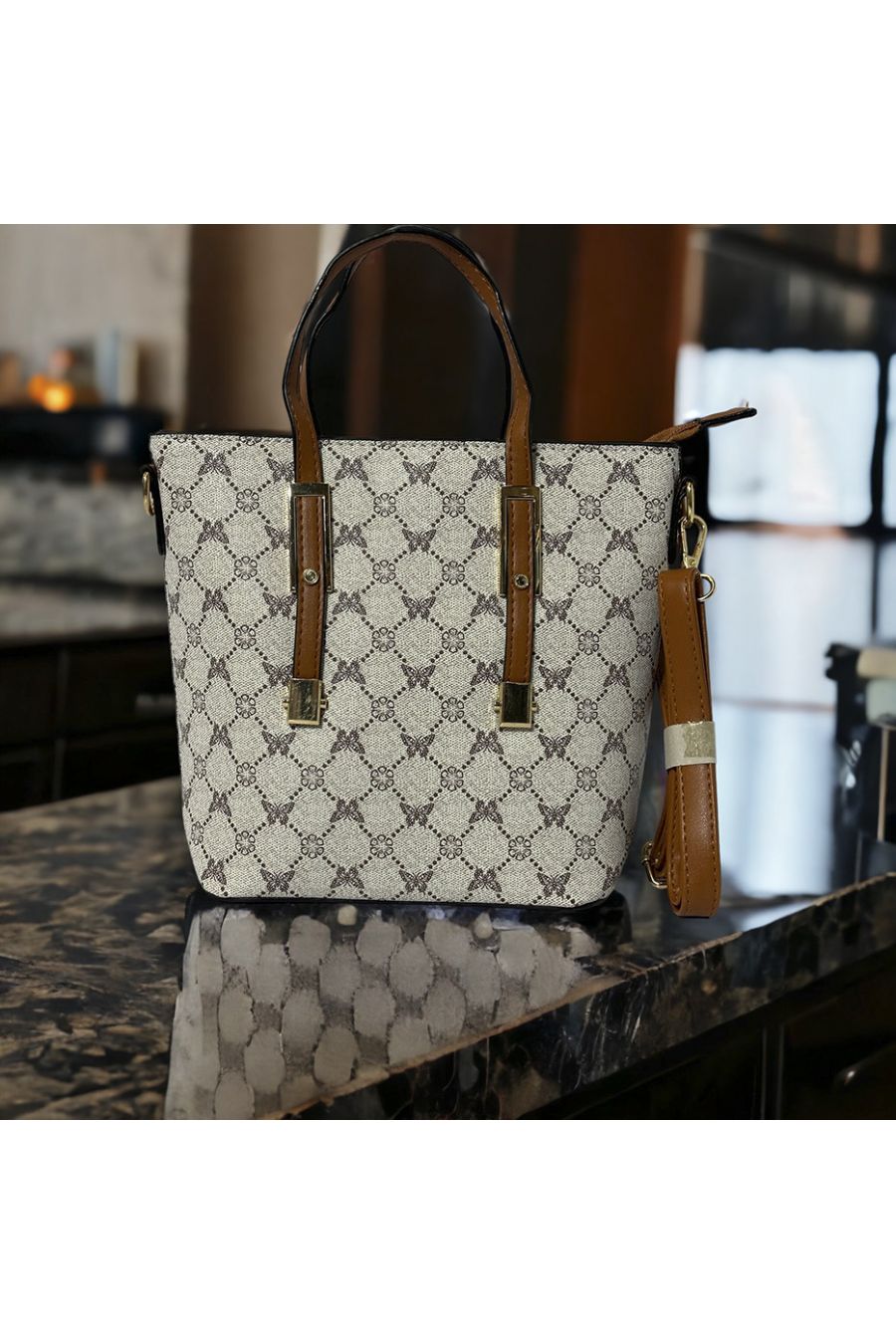 Inspi handbag with white pattern - 3