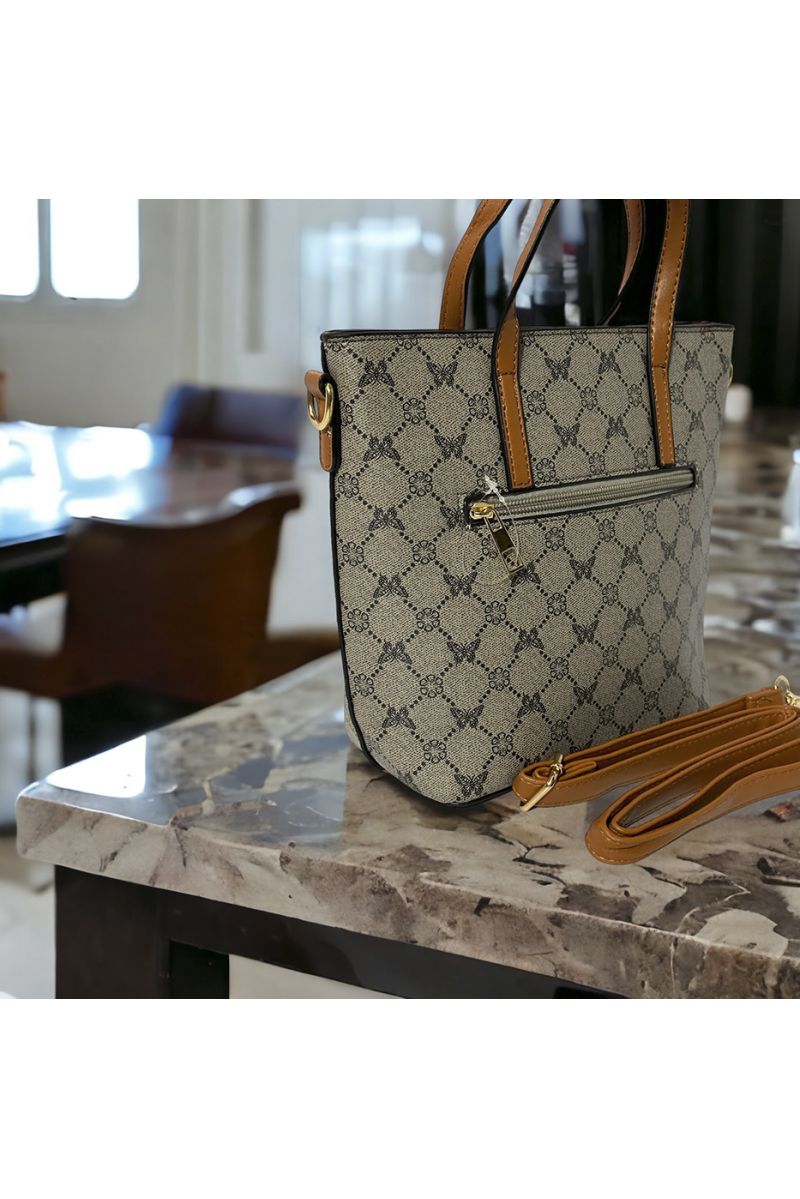 Sac à main inspi à motif gris - 1