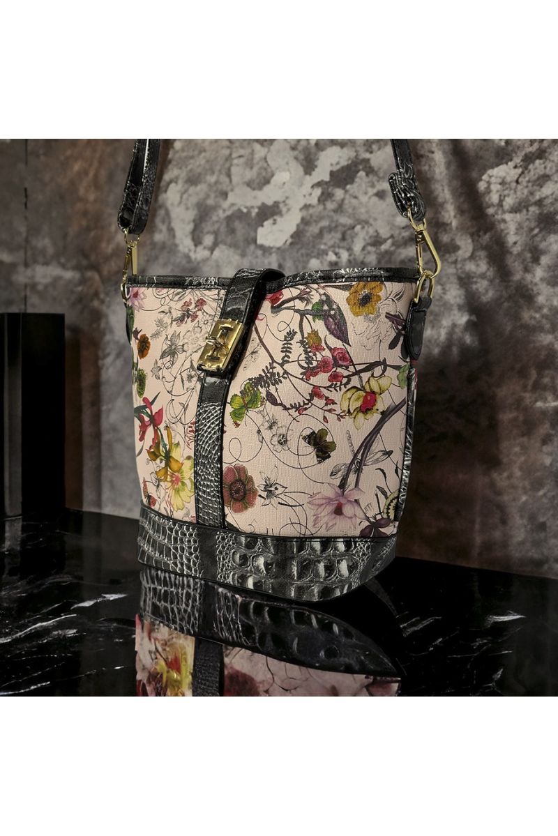 Handbag inspired by pink floral pattern - 2