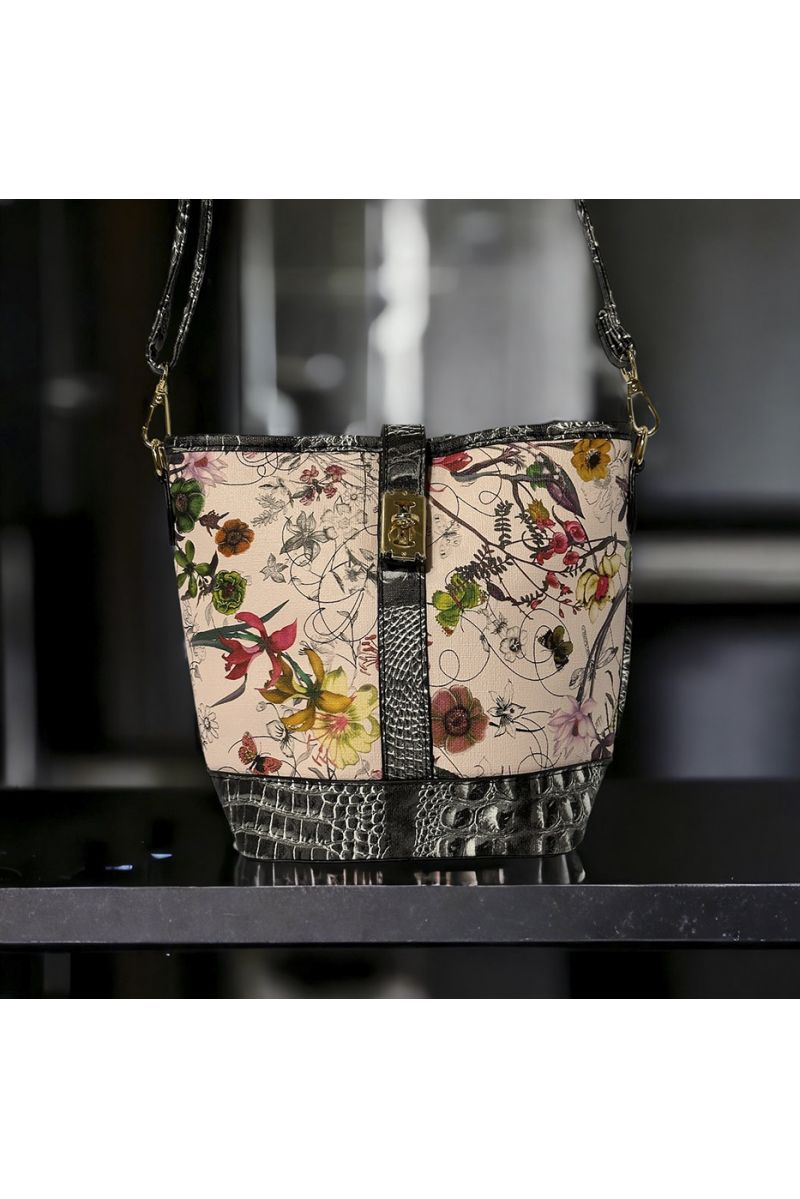 Handbag inspired by pink floral pattern - 3