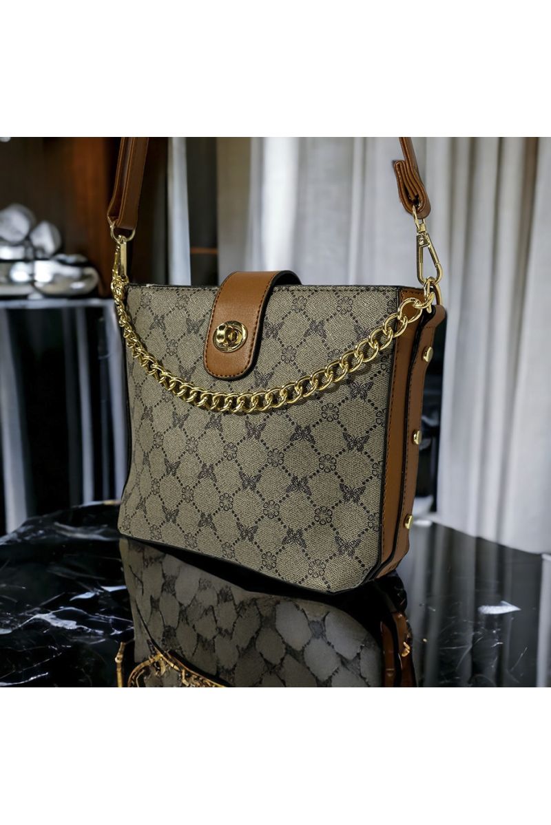 Inspirational handbag with gray pattern - 3