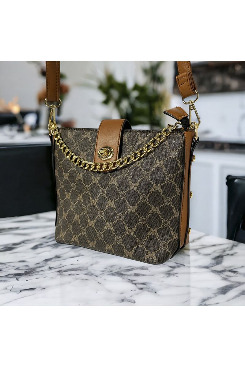Inspirational handbag with brown pattern - 3