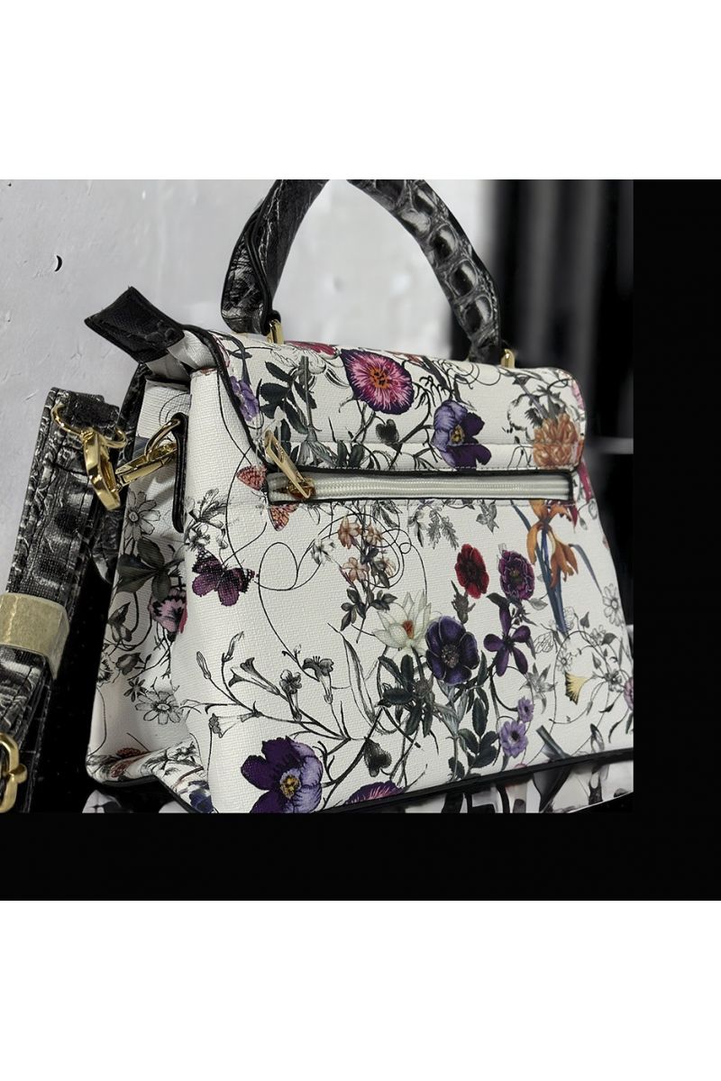 Inspi handbag with red white floral pattern - 1